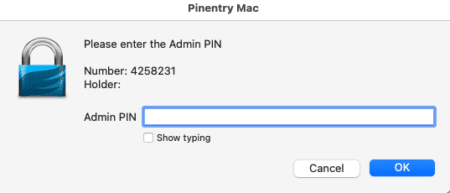 Admin pin.