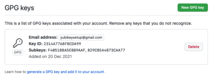 Upload signing key.