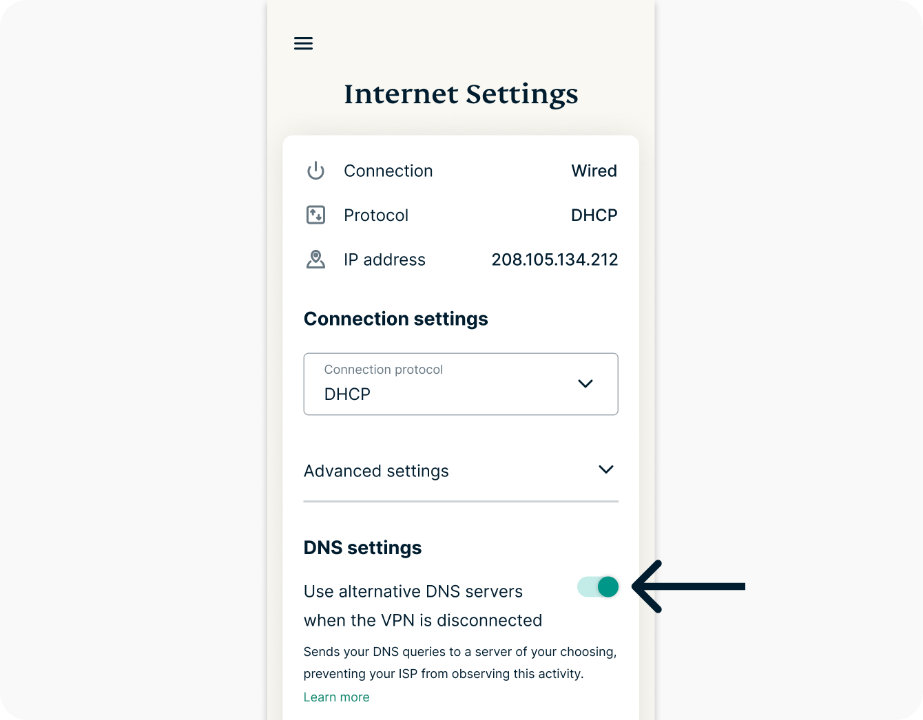 Custom Dns Screen