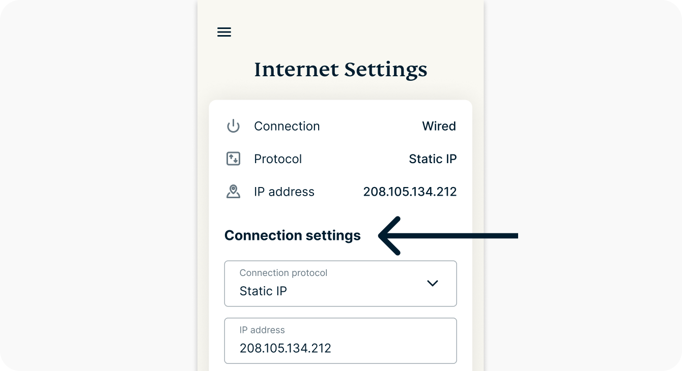 Static Ip Screen