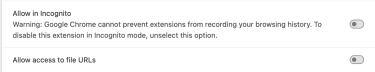 Restricting Chrome extension permissions for Grammarly.
