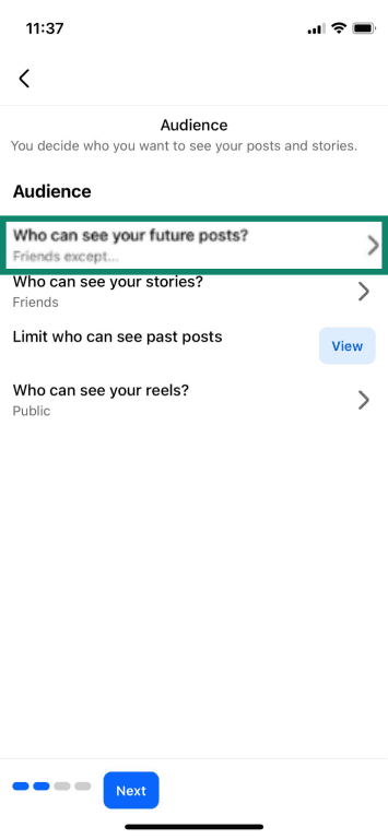 Managing your audience on Facebook.