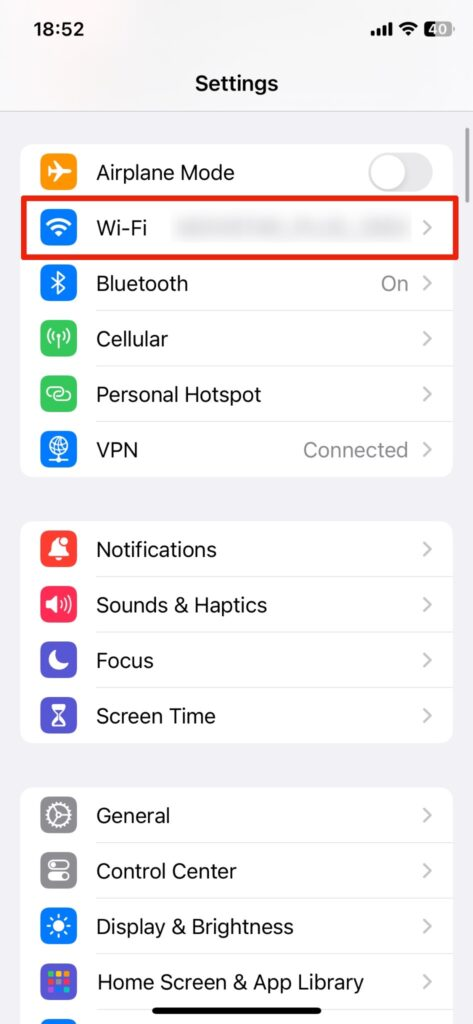 Go To Settings And Tap Wi Fi