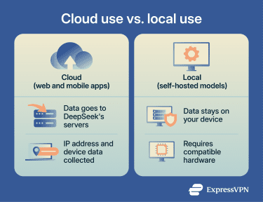 A comparison between cloud and local use with DeepSeek.