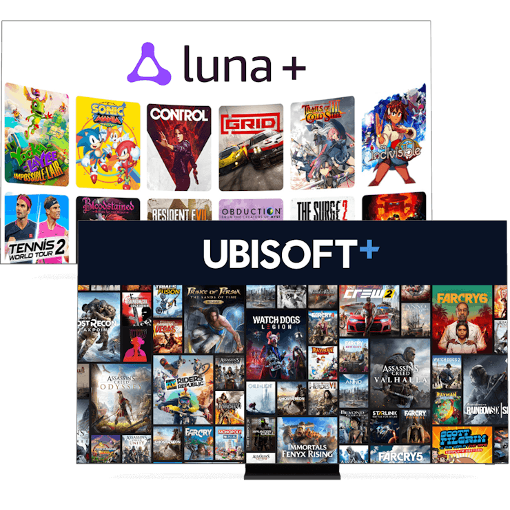 Cha&icirc;nes de jeux : Amazon Luna+ et Ubisoft+.