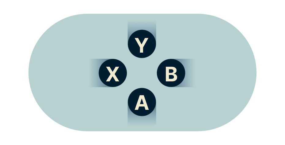 Boutons de manette de jeux vid&eacute;o.