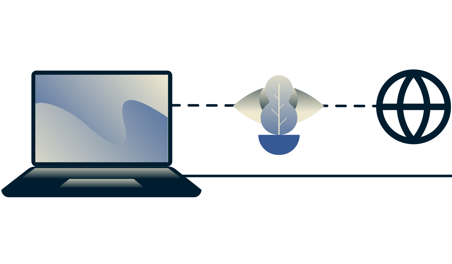 Come bypassare la limitazione con una VPN: diagramma che mostra un ISP che non &egrave; in grado di dire se un utente sta trasmettendo video in streaming.