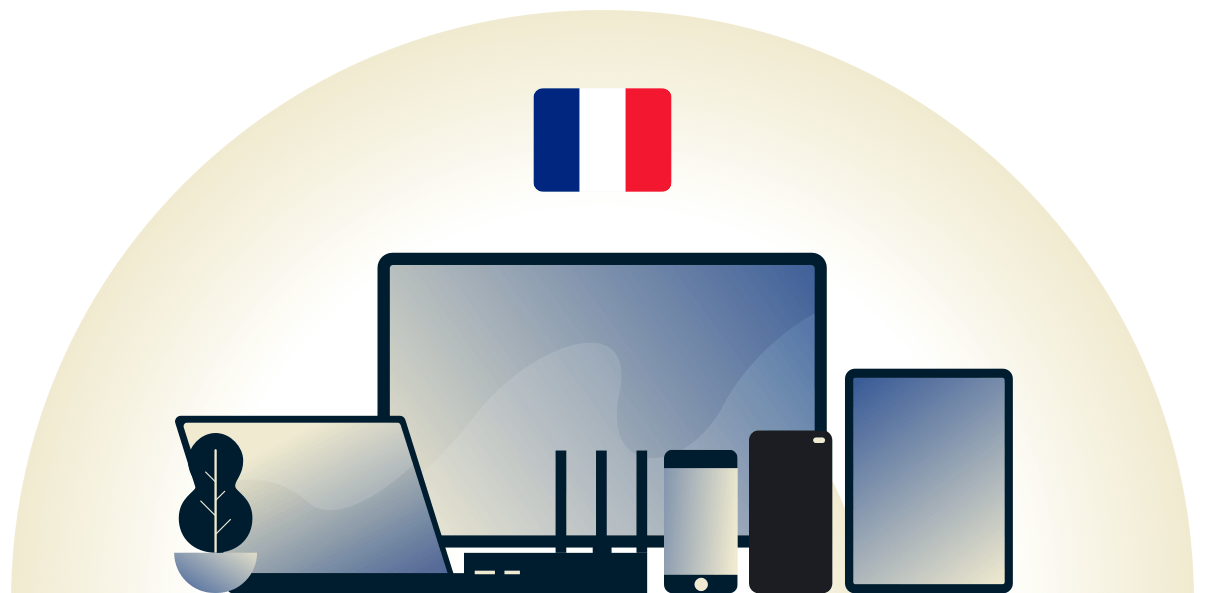 VPN pour la France prot&eacute;geant une vari&eacute;t&eacute; d'appareils.