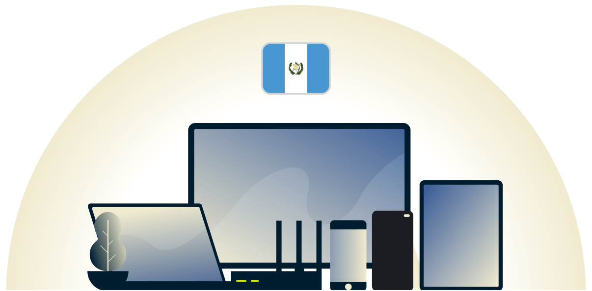 VPN de Guatemala protegiendo a una variedad de dispositivos