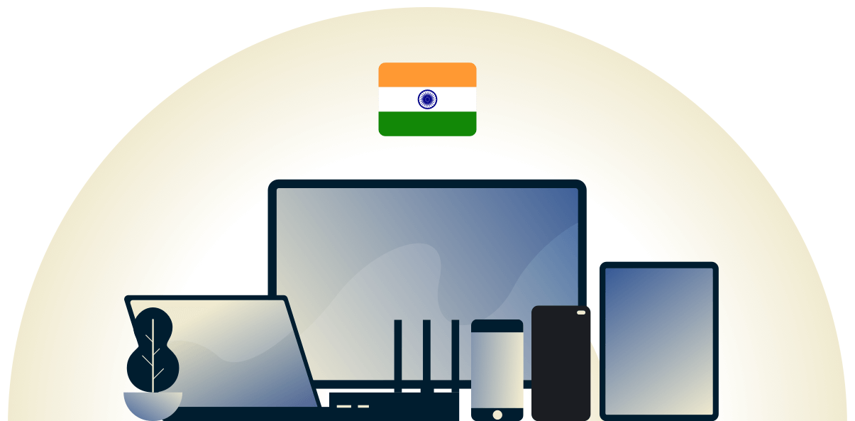 India VPN beskytter en r&aelig;kke forskellige enheder.