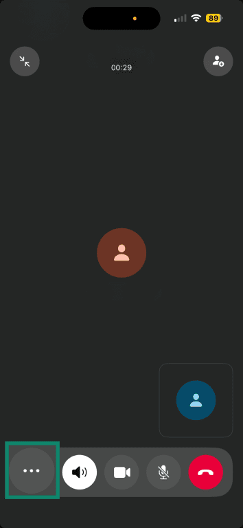Three-dot menu button in the bottom bar of the WhatsApp mobile app
