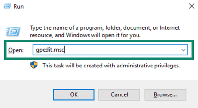 Open Local Group Policy Editor from Run.