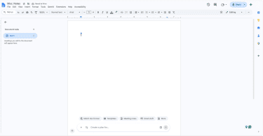 A blank Google Docs document.