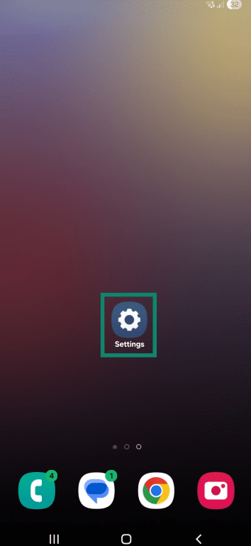 Settings app icon on an Android phone
