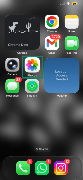 Photos app icon on the iPhone home screen