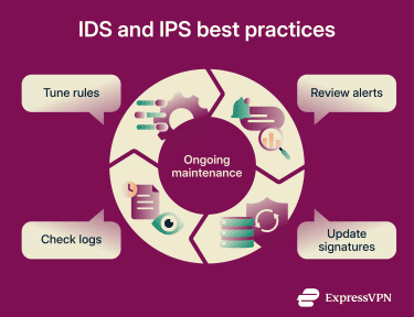 Infographic showing IDS and IPS best practices.